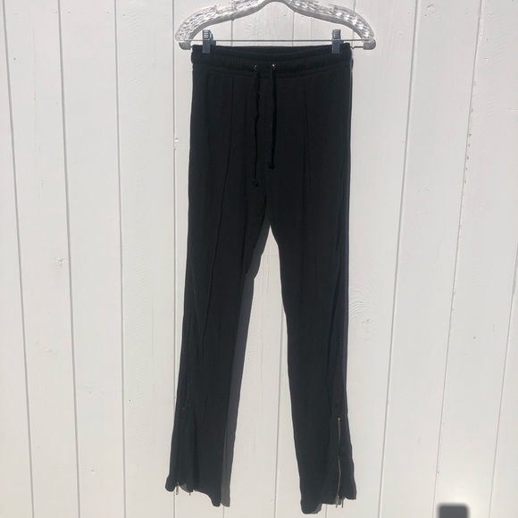 Wildfox Pants - Wildfox Black Zip Ankle Drawstring Lounge Pants NWT